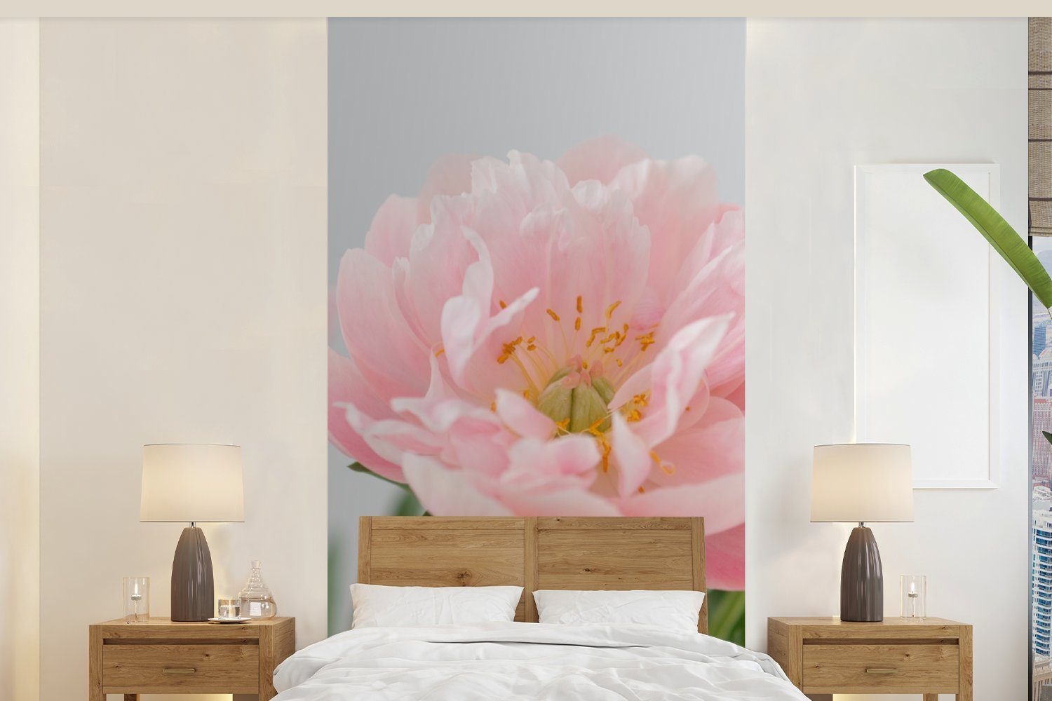 Fototapete Blumenstrauß Fototapete MuchoWow rosa (2 bedruckt, Schlafzimmer Matt, Vliestapete St), aus Küche, Pfingstrosen, Wohnzimmer für