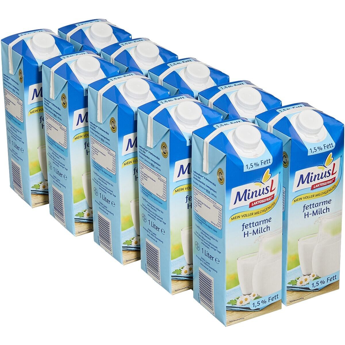 MinusL Milch 1,5% Fett, laktosefrei*, 10x 1 Liter
