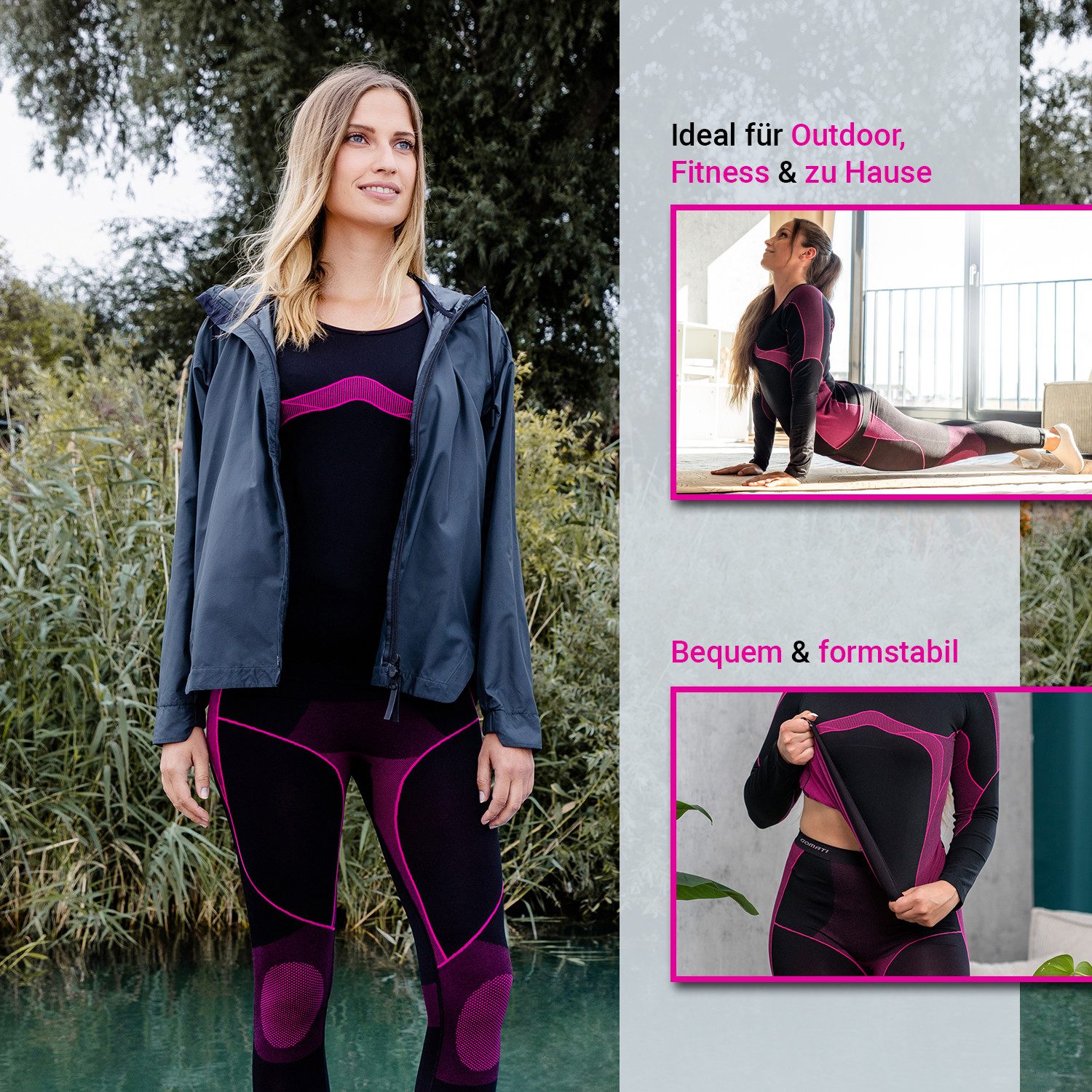 Gomati Thermounterhose Damen Ski Thermo Unterhose - Seamless - schnelltrocknend