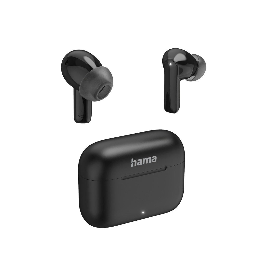 Hama Bluetooth Kopfhörer (TWS, Headphones, kabellos, In-Ear, ANC, ENC, App) Bluetooth-Kopfhörer (Active Noise Cancelling (ANC), Gestenkontrolle, Noise-Reduction, Sprachsteuerung, True Wireless, Google Assistant, Siri, Fast Charge, Mikrofon, LED-Akku-Anzeige, App-Steuerung, Touch Control)