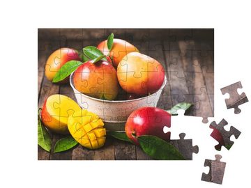puzzleYOU Puzzle Frische Mangofrüchte, 48 Puzzleteile, puzzleYOU-Kollektionen Obst, Essen und Trinken