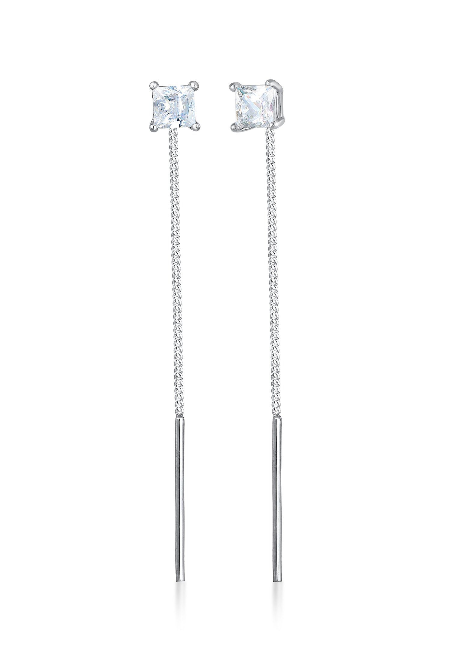 Elli Paar Ohrhänger Durchziehen mit Zirkonia Quadrat 925 Silber günstig online kaufen