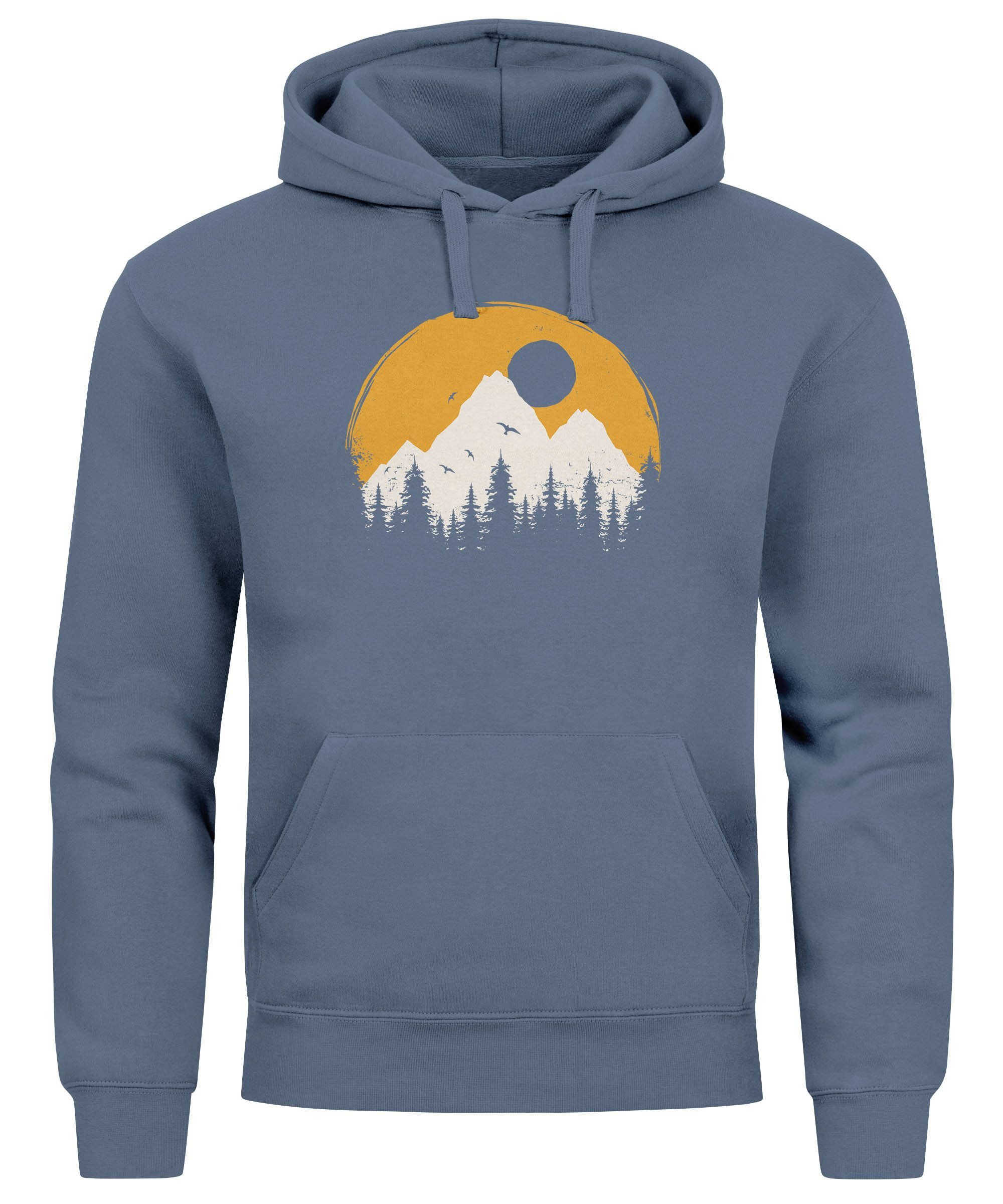 Neverless Hoodie Hoodie Herren Outdoor Print Natural Badge Logo Wandern Kap günstig online kaufen