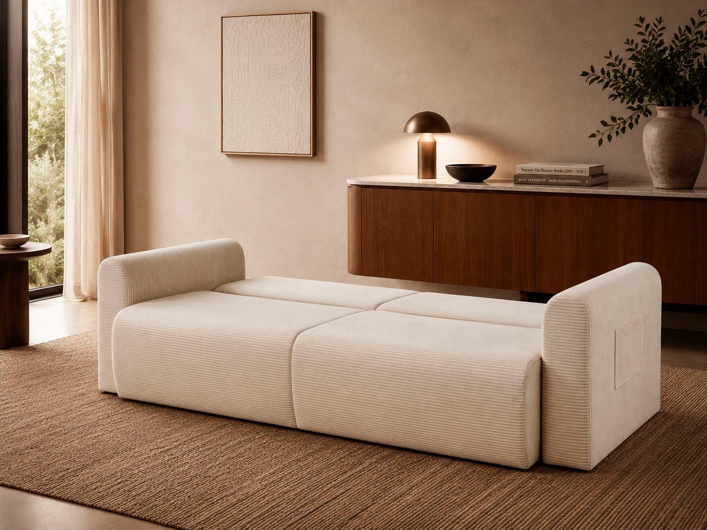 OTTO home 3-Sitzer JONAA Schlafsofa 225 cm, Liegefläche 105/187 cm, softer Cord-Bezug – Bild 5 von 5