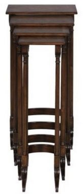 Casa Padrino Beistelltisch Luxus Beistelltisch Braun / Dunkelbraun 37 x 34 x H. 73 cm - Ausziehbarer Mahagoni Tisch