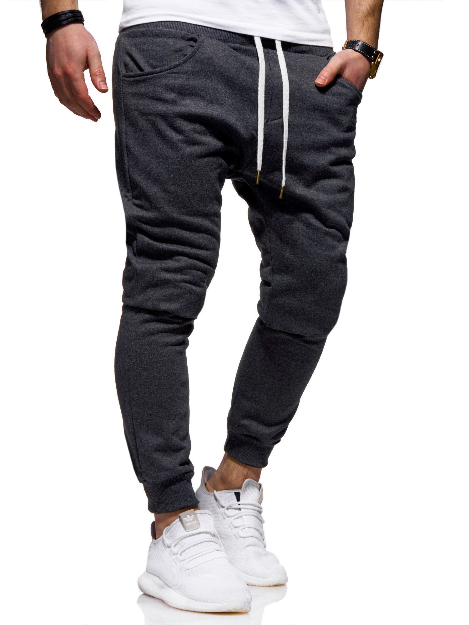 dunkelgrau Slim im behype Fit-Schnitt modernen JOGGERY Sweathose