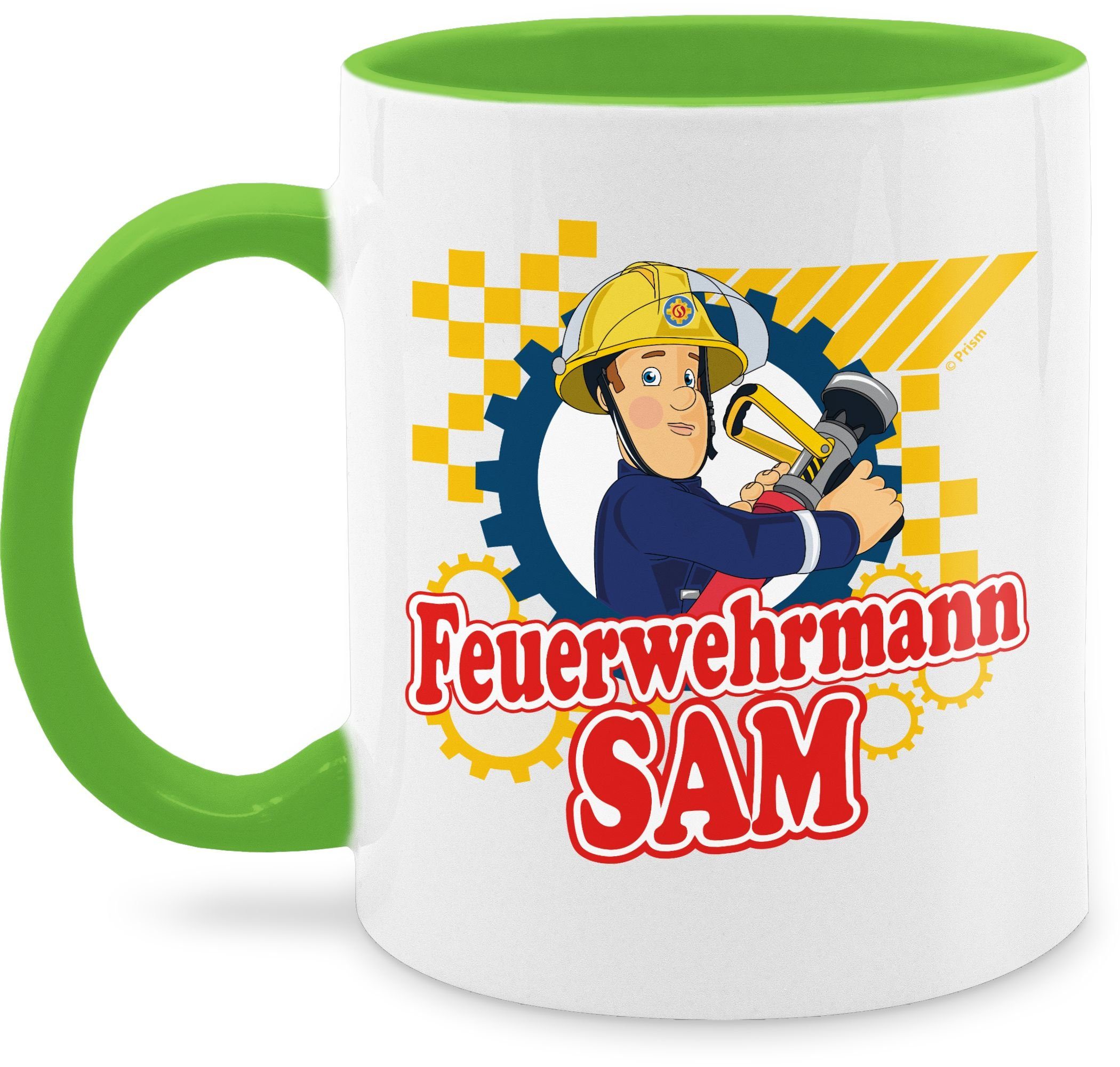 Shirtracer Tasse Feuerwehrmann Sam, Keramik, Feuerwehrmann Sam Tasse 3 Hellgrün