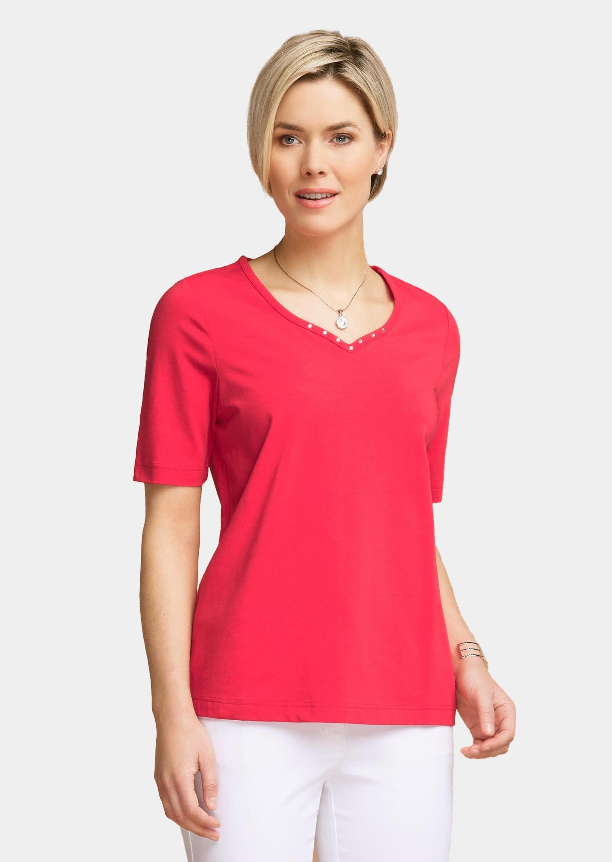 GOLDNER T-Shirt T-Shirt mit charmantem Ausschnitt günstig online kaufen