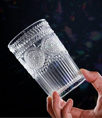 Cheffinger Wasserkaraffe 1,8 Liter Krug Karaffe 4 Gläser je 250ml Trinkgläser GB04 5 tlg Set, (5-tlg)