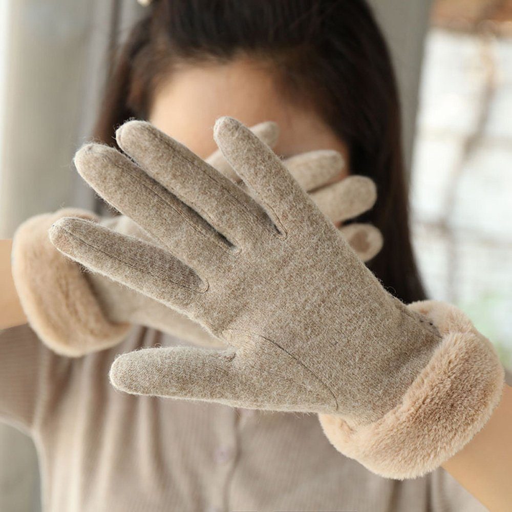 Plüsch Fleecehandschuhe Damen SRRINM Winter Warme Handschuhe
