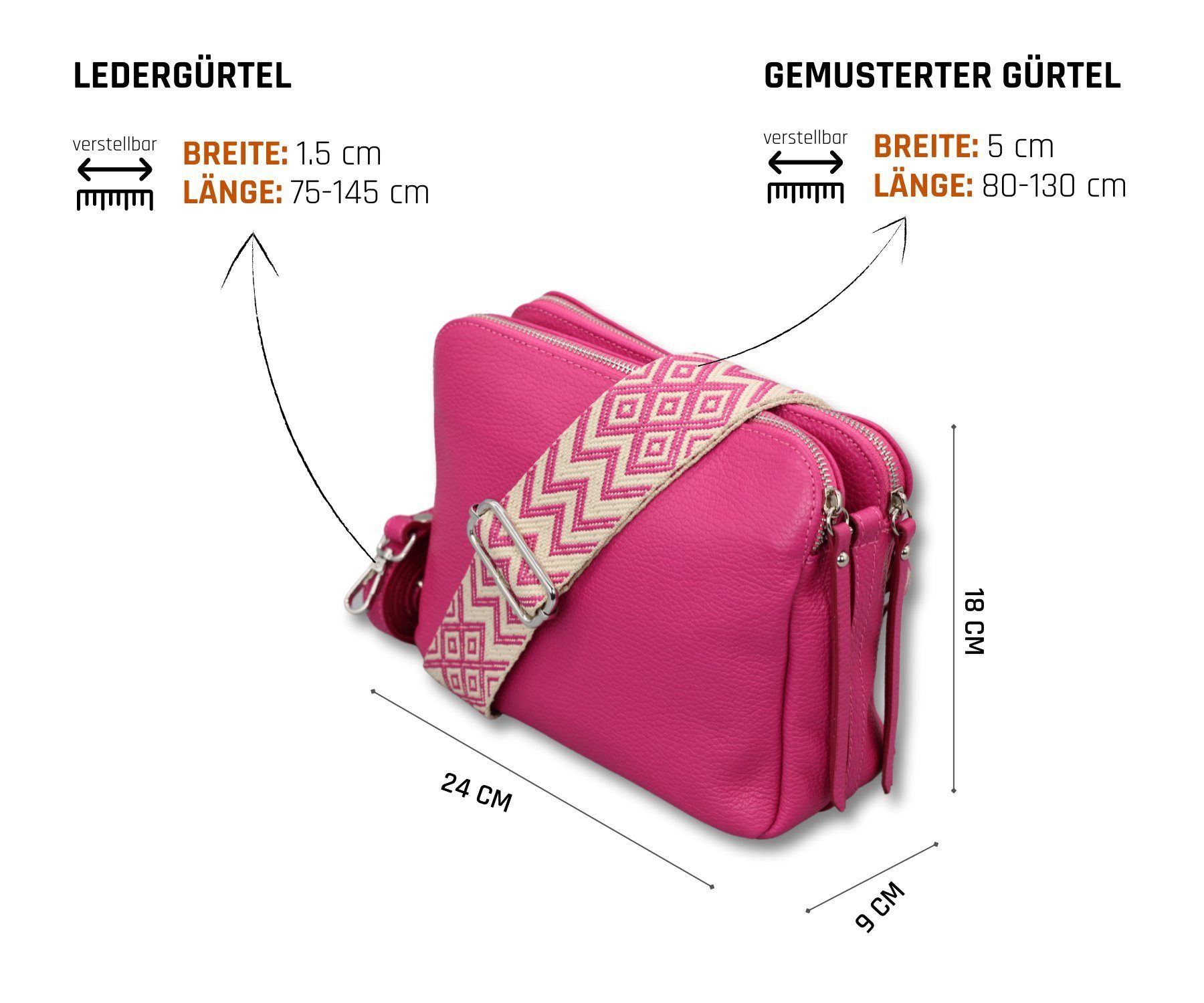 Adel Bags Schultertasche MARA Umhängetasche für Damen, Schultertasche aus E günstig online kaufen