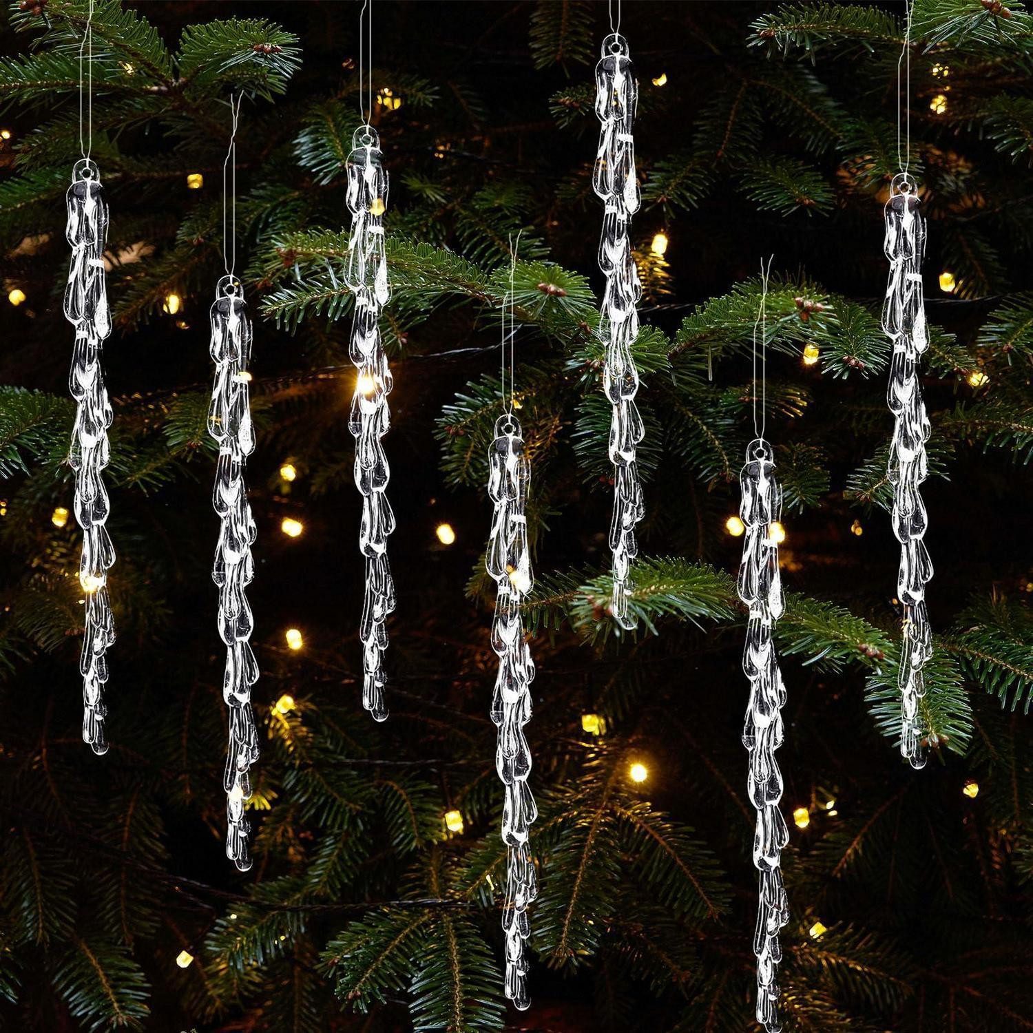 LuxusKollektion Hänge-Weihnachtsbaum 25x Acryl Eiszapfen Weihnachtsbaumschmuck (25 St)
