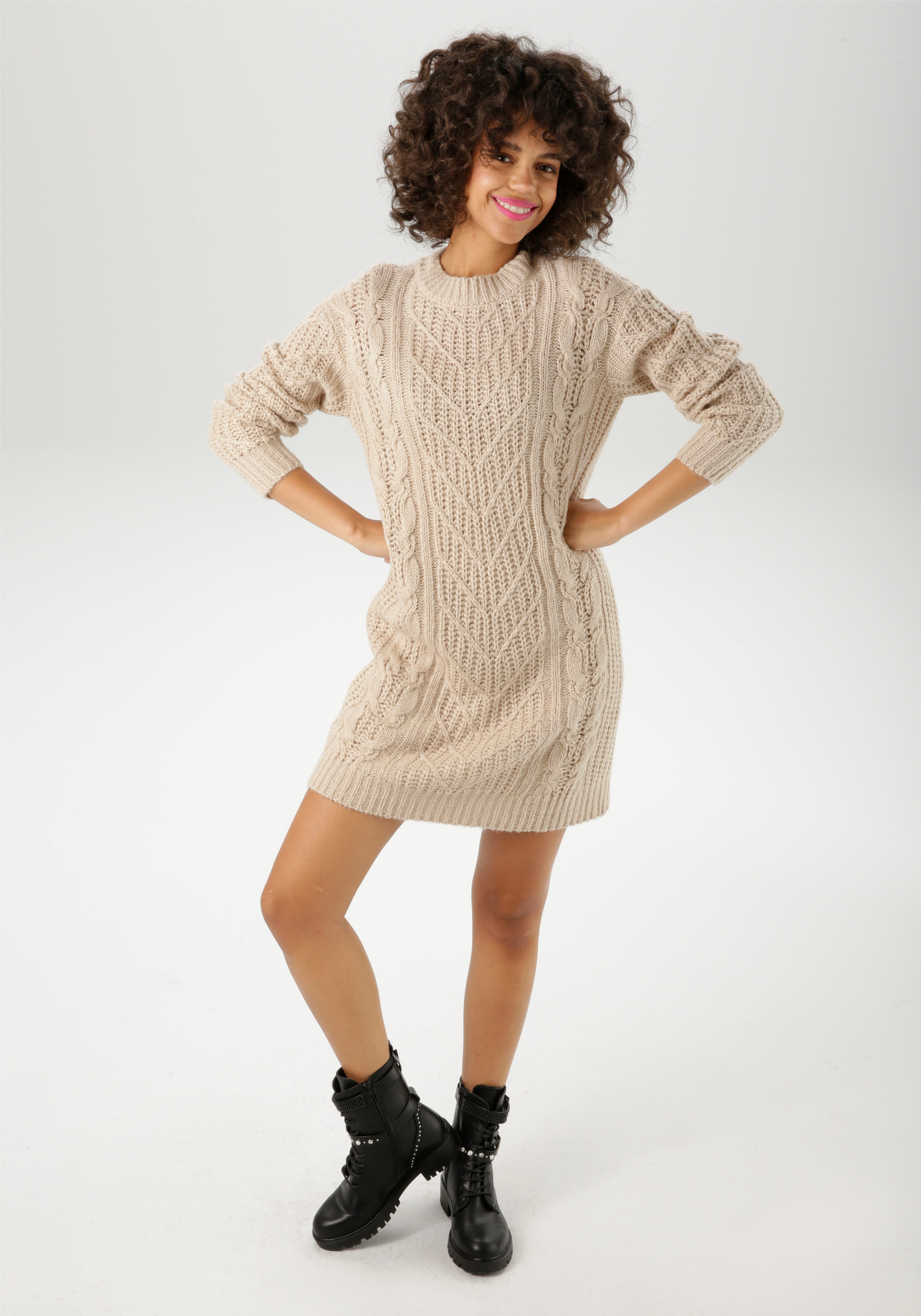 Aniston CASUAL Strickkleid im trendigen Muster-Mix günstig online kaufen