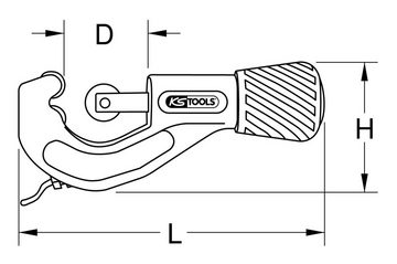 KS Tools Rohrschneider, Teleskop-Rohrabschneider, 3-38 mm, 165 mm