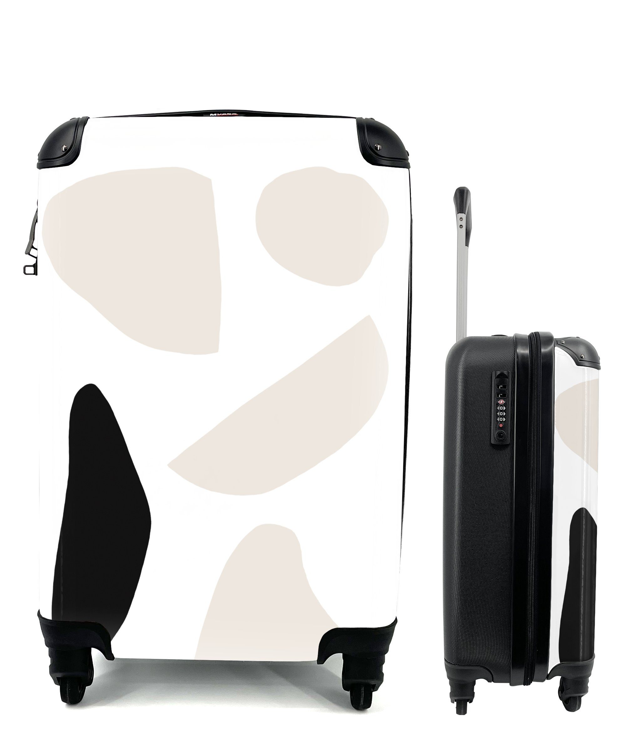 MuchoWow Handgepäckkoffer Pastell - Abstrakt - Minimalismus, 4 Rollen, Reisetasche mit rollen, Handgepäck für Ferien, Trolley, Reisekoffer