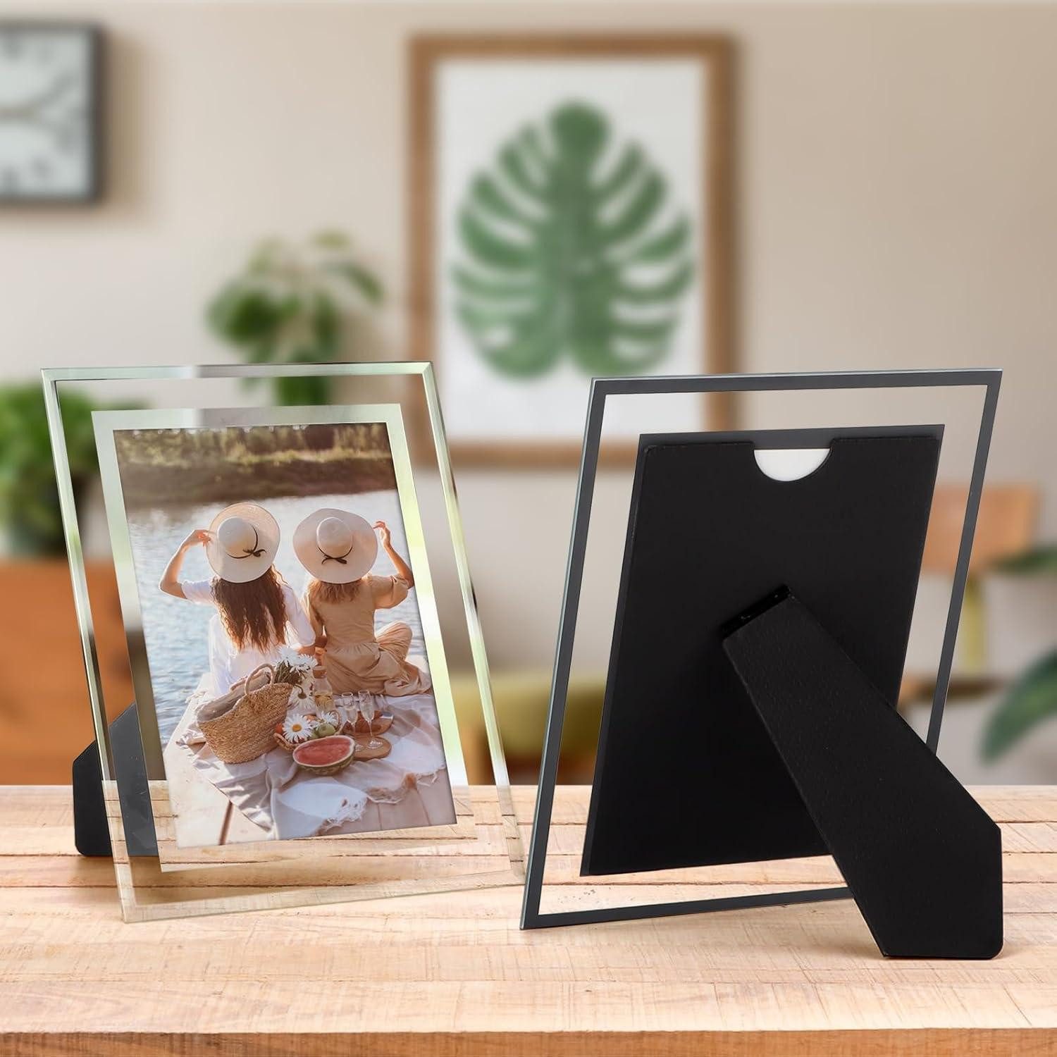 LuxusKollektion Bilderrahmen-Set Bilderrahmen 13x18cm Glas Silber Tischaufsteller 6er-Set