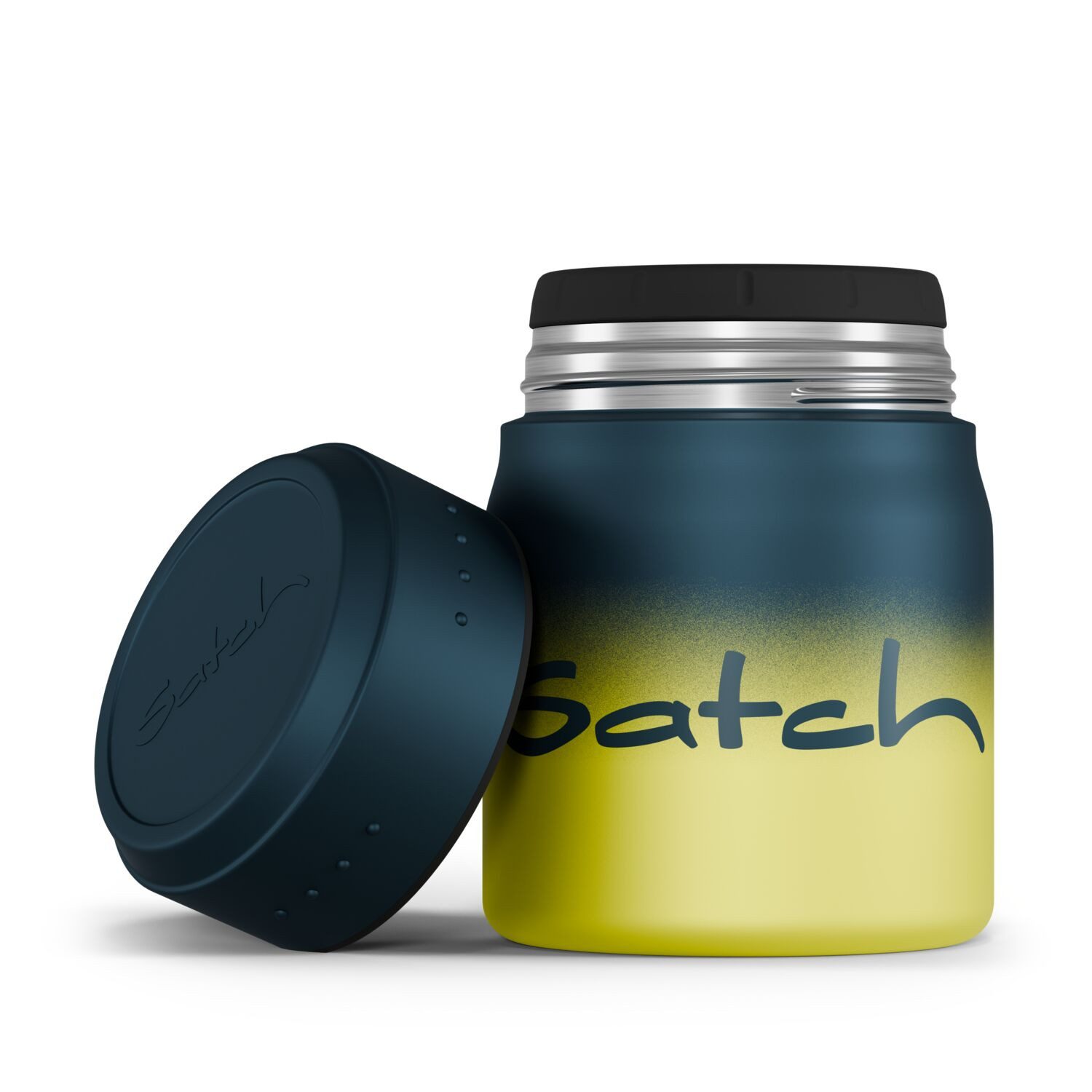Satch Trinkflasche Thermo Lunchbox Blue Graffiti, 500 ml, inkl. Gabel & Löffel, Isolierbehälter, auslaufsicher