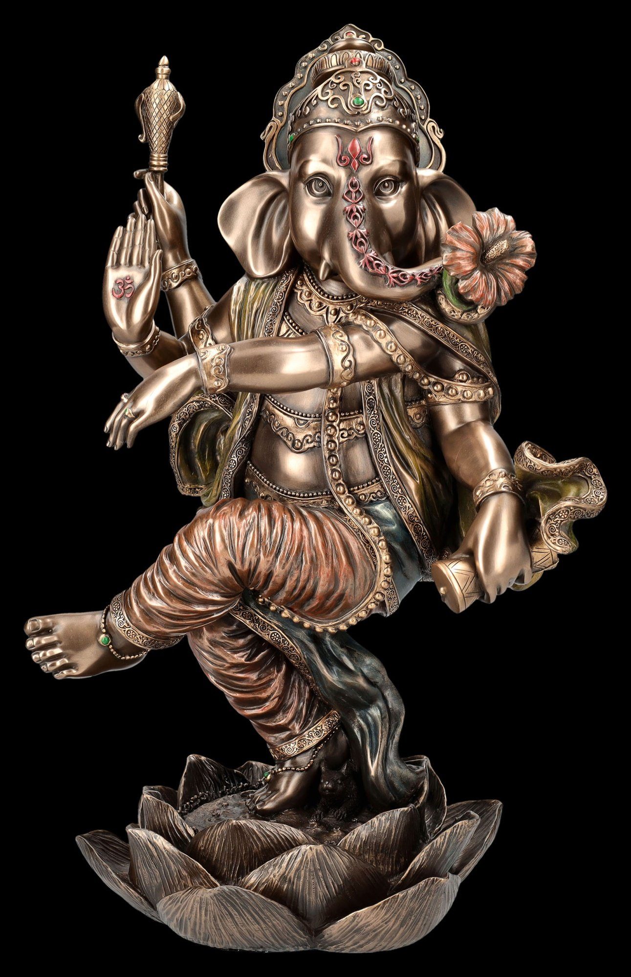 Figuren Shop GmbH Dekofigur Ganesha Figur XL - Hinduistischer Gott tanzend - Mythologie Dekofigur