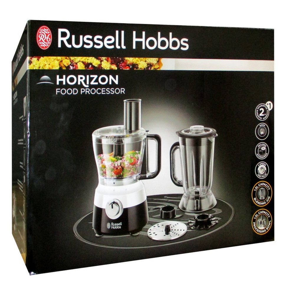 RUSSELL HOBBS Zerkleinerer RUSSELL HOBBS Zerkleinerer Horizon Food Processor  24731-56, 600 W, inkl Standmixeraufsatz (1,5L), 2 Geschwindigkeitsstufen