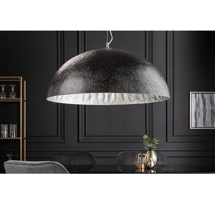 riess-ambiente Hängeleuchte GLOW 70cm schwarz / silber ohne Leuchtmittel Wohnzimmer · Metall · Esszimmer · Modern Design