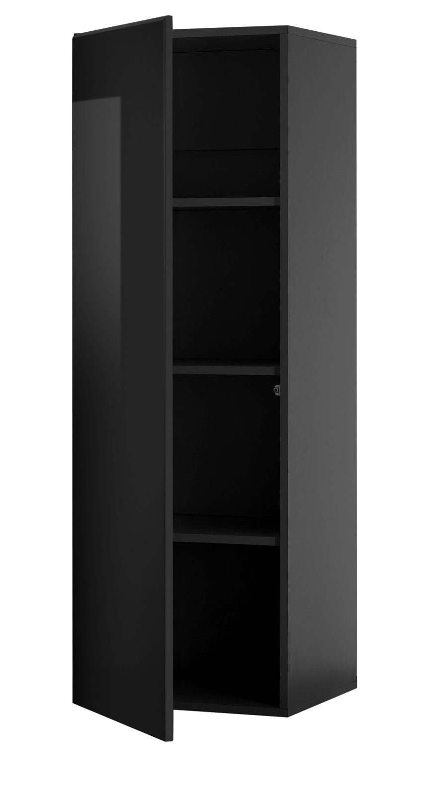 Furn.Design Wohnwand Savanna, x Eiche, Hochglanz und cm), schwarz in ca. (Wohnzimmer 280 Push-to-Open 200 mit 4-teilig Set