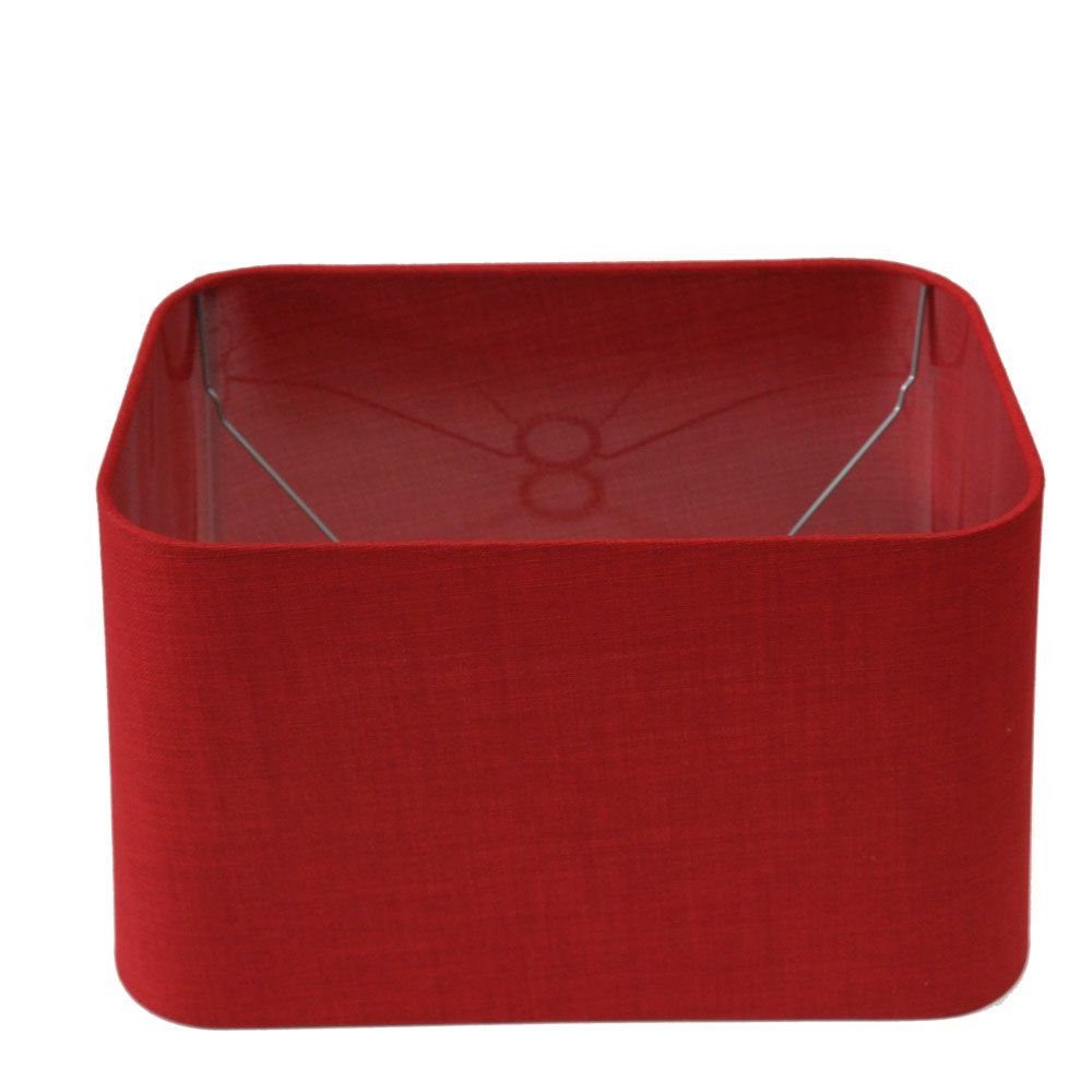 Dirk Davids Leuchten GmbH Lampenschirm für Tischleuchte in Rechteck Rund Leinen Fino Rot TL 50-45-29