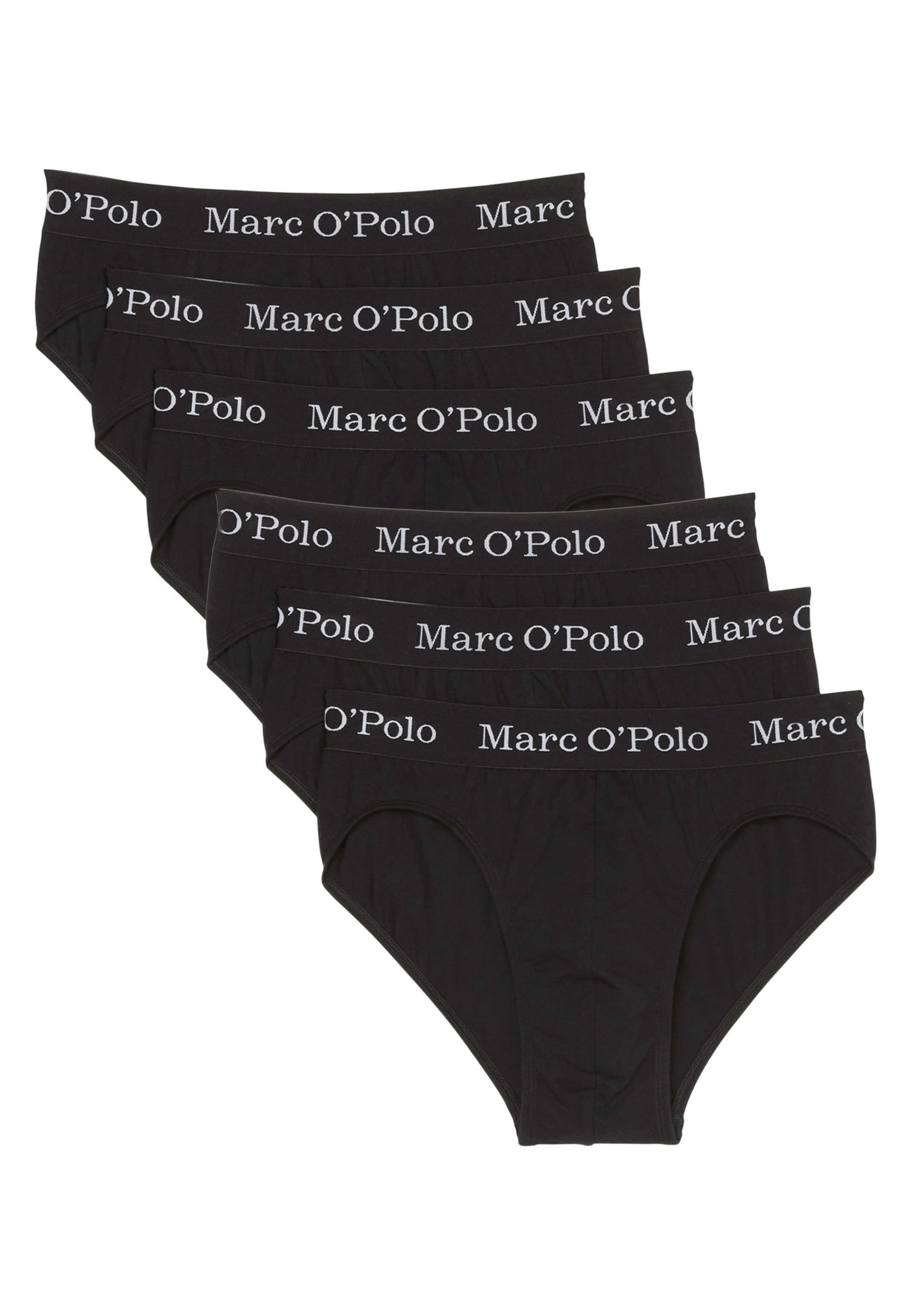Marc Eingriff Schwarz Baumwolle Organic - - - Elements Cotton / Slip O'Polo Pack Ohne (Spar-Set, Slip 6-St) Unterhose 6er