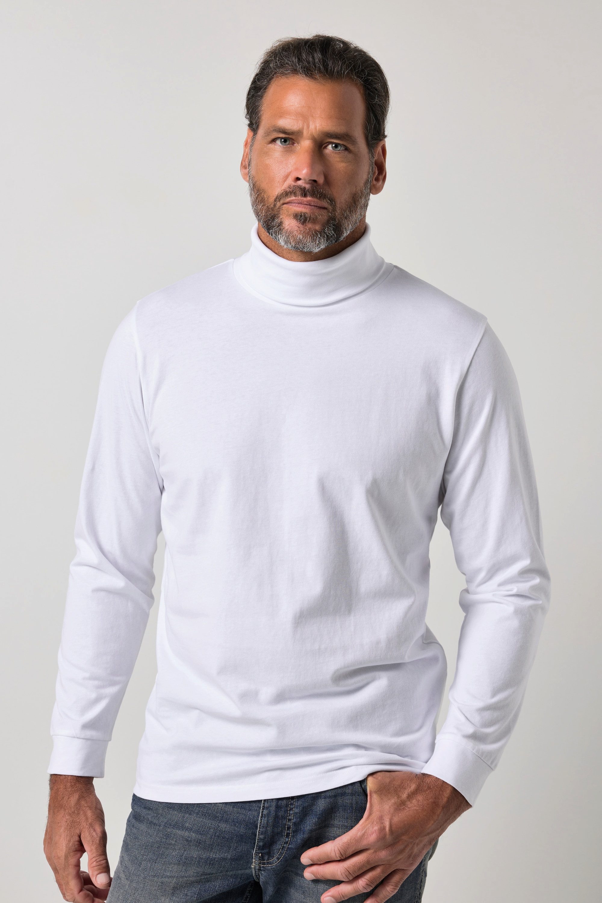 JP1880 T-Shirt Rollkragen-Shirt Basic Jersey lange Ärmel