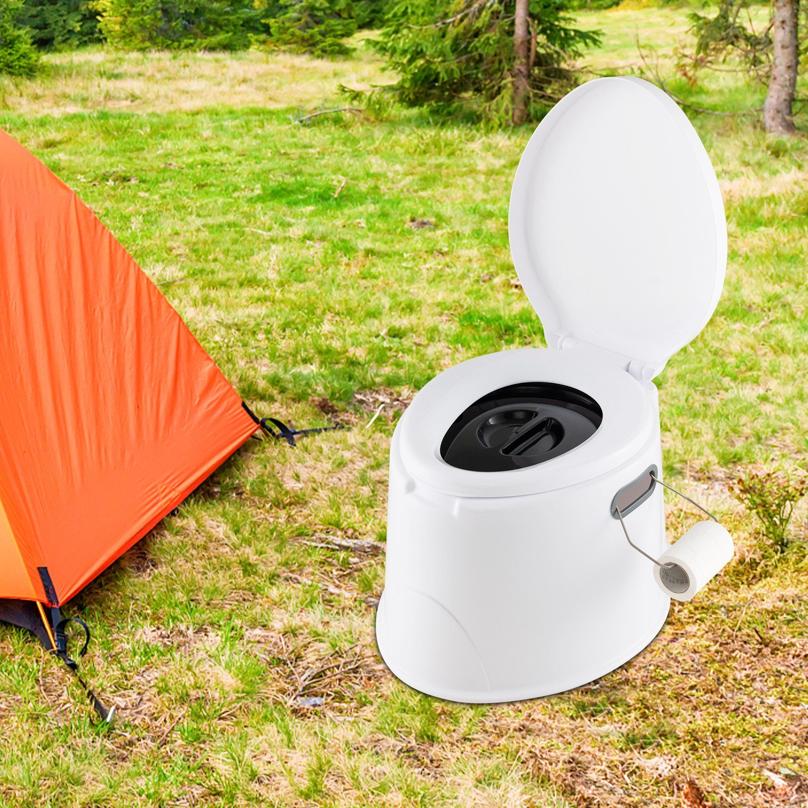COSTWAY Campingtoilette, mit tragegriff und Toilettenpapierhalter, günstig online kaufen