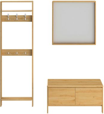 Home affaire Garderoben-Set Luven, (Set, 3-St), zertifiziertes Massivholz, bestehend aus Spiegel, Paneel und Kommode