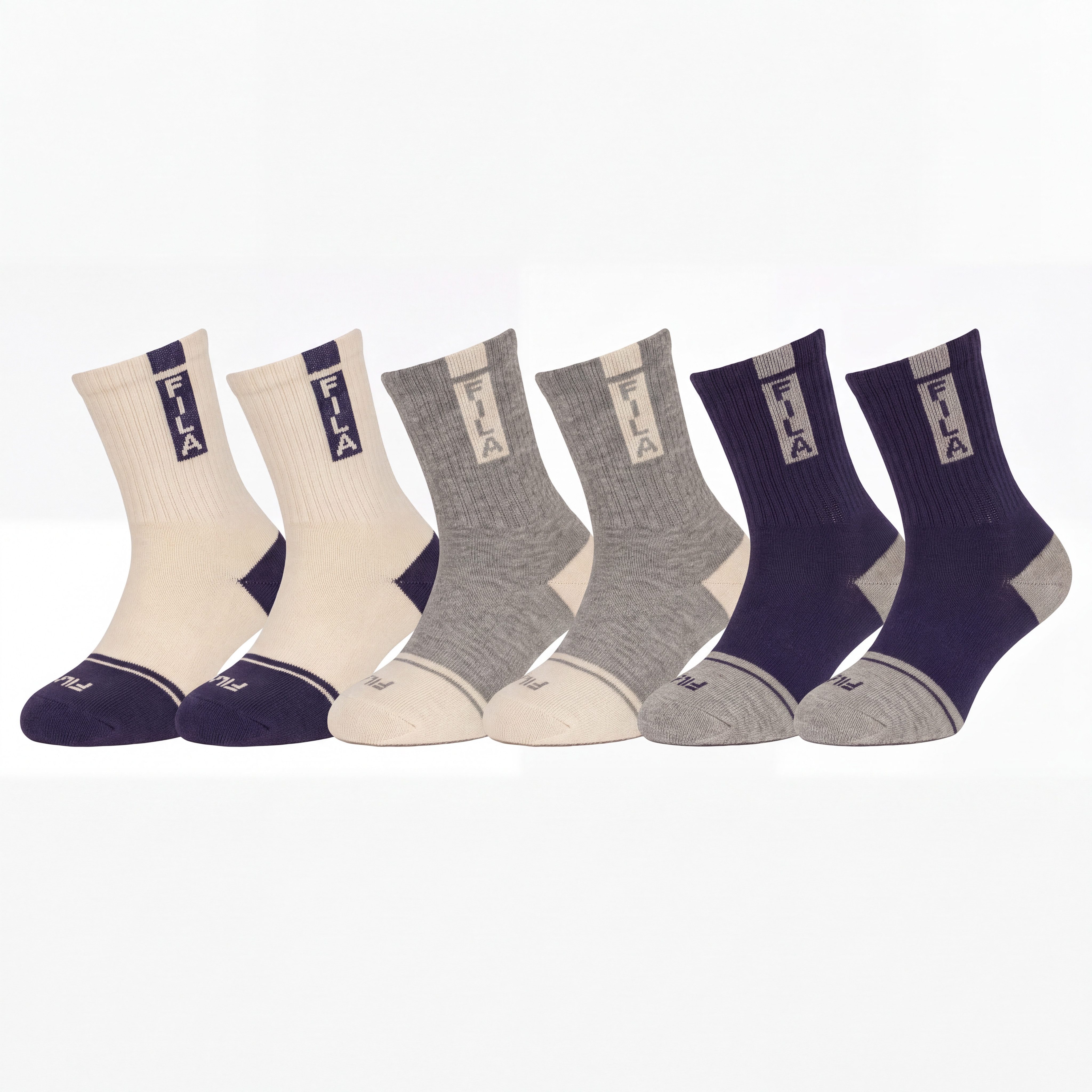 Fila Basicsocken JUNIOR BOY NORMAL PLAIN SOCKS (6 Paar) mit kontrastfarbigen Details