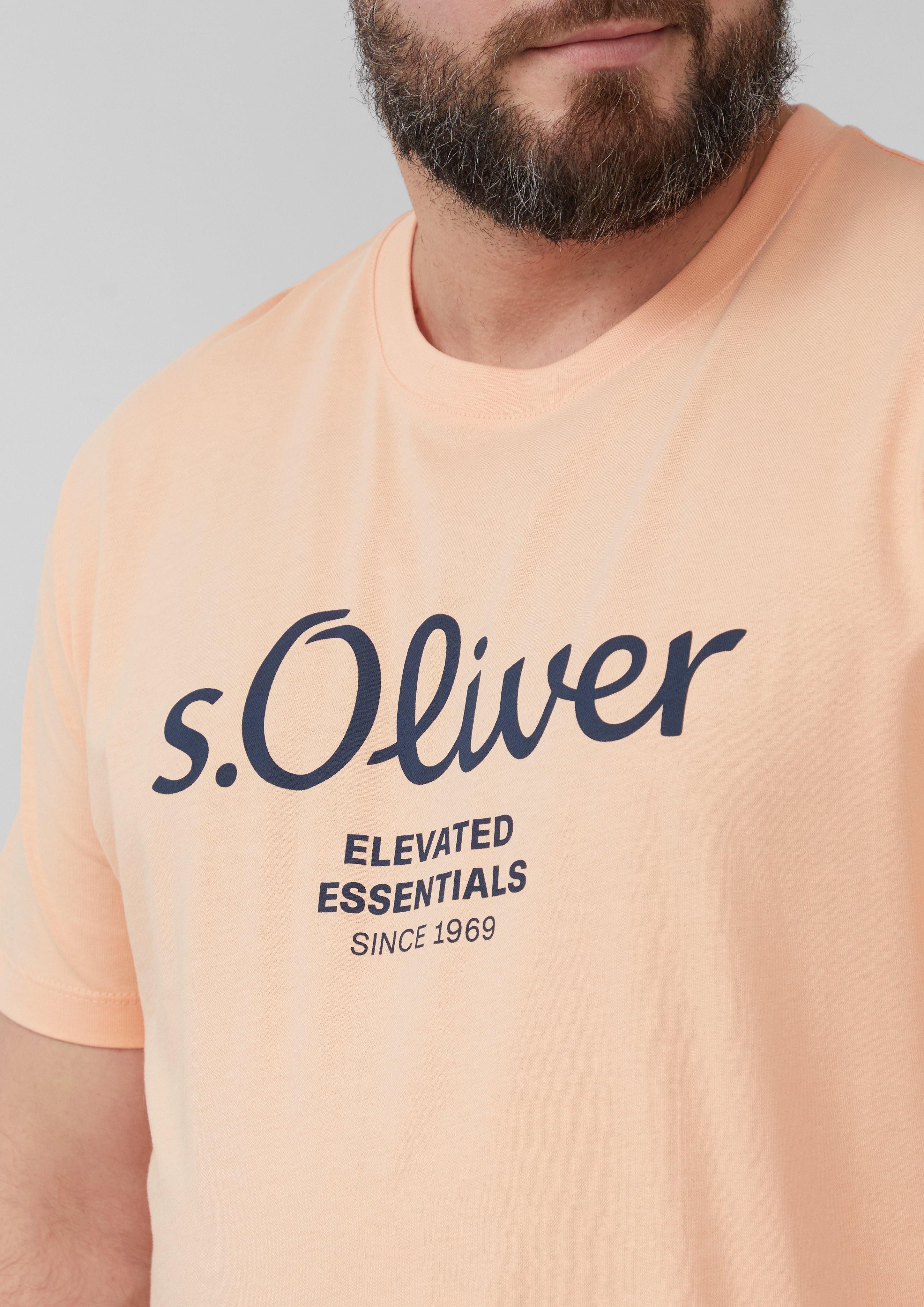 s.Oliver Kurzarmshirt Baumwoll-T-Shirt mit Logo-Print günstig online kaufen