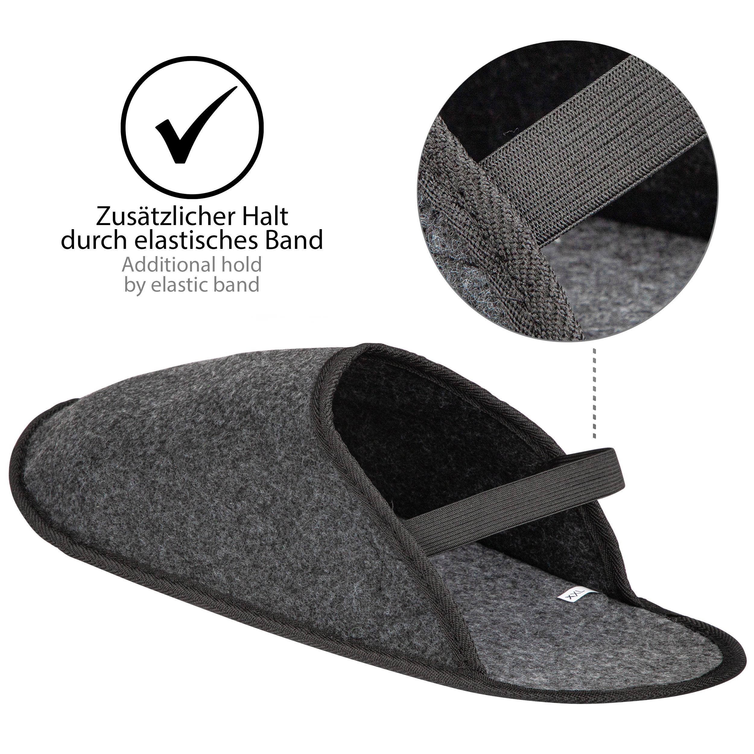 ONVAYA Handwerkerpantoffel mit Gummiband, ABS-Sohle, Museumpantoffel Hausschuh