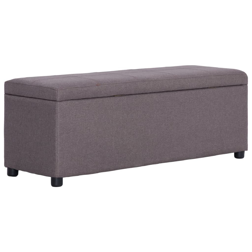 vidaXL Polyester mit Staufach cm 116 Bank Taupe Sitzbank