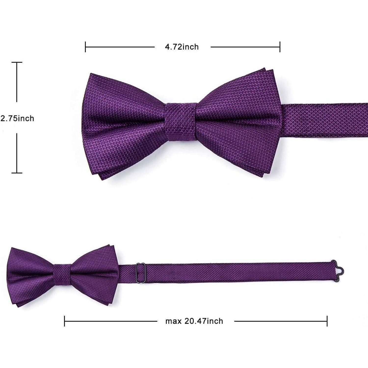 LuxusKollektion Krawatte Fliege Vorgebundene Herren Einstecktuch Smoking Hochzeit B0-violett