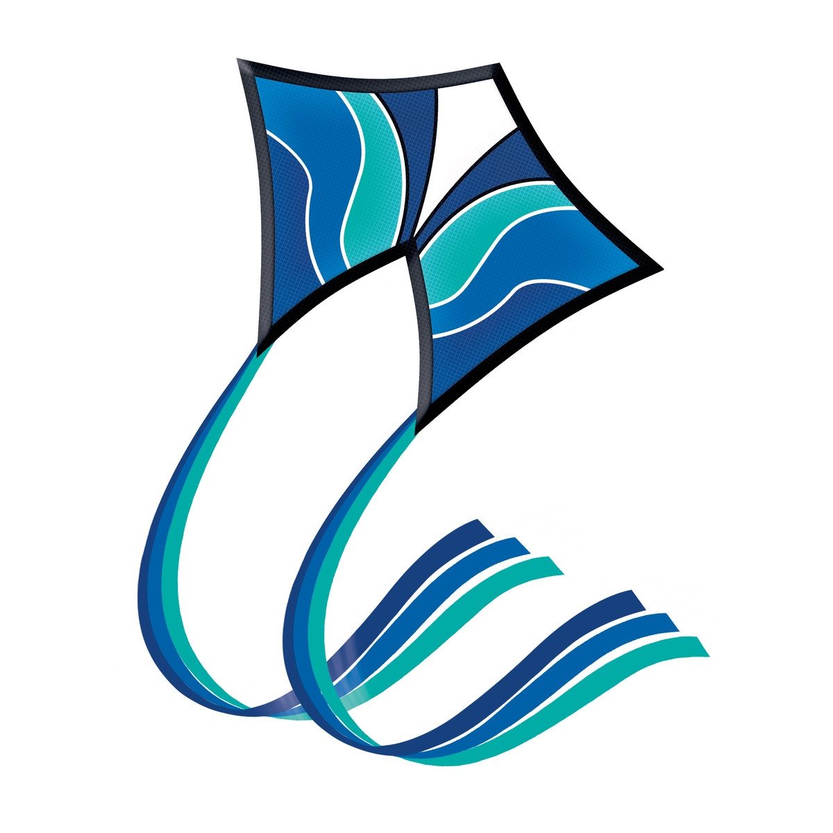 Paul Günther Flug-Drache Flugspiele Einleinerdrachen Blue Wave 90x70cm