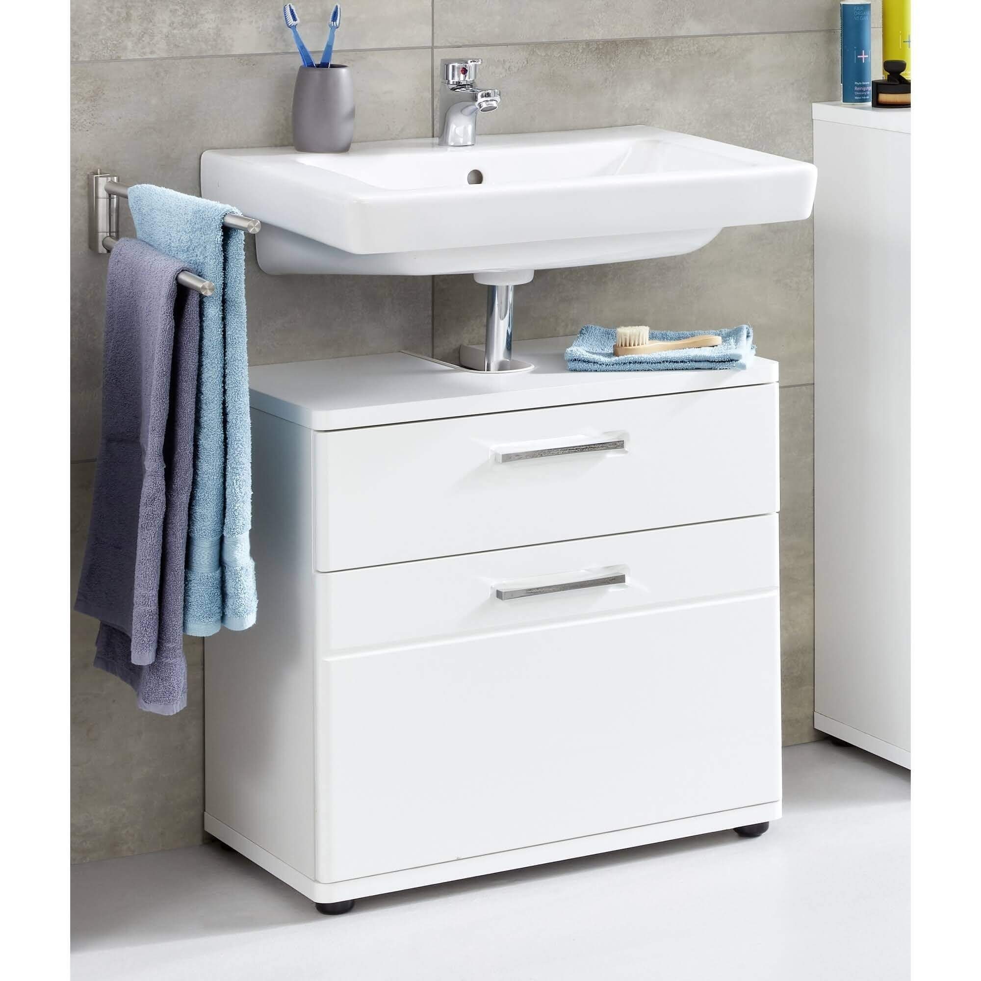 Weiß Modern Badezimmermöbel Waschbeckenunterschrank Waschbeckenunterschrank Matt Newroom Hugo