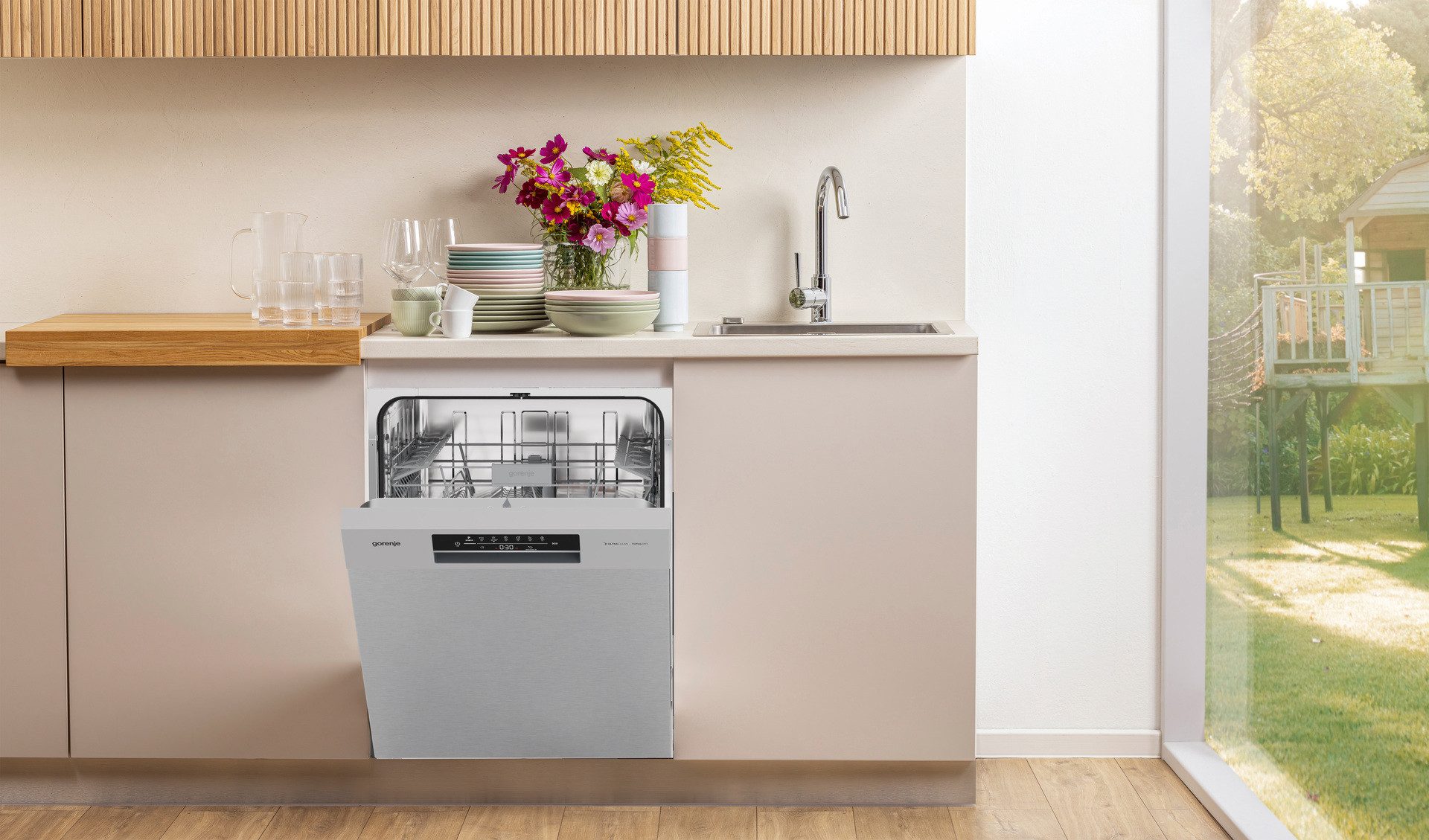 GORENJE Unterbaugeschirrspüler GU642C90X, 9,7 l, 14 Maßgedecke, auto. Türöffnung, Hygiene Programm, Startzeitvorwahl