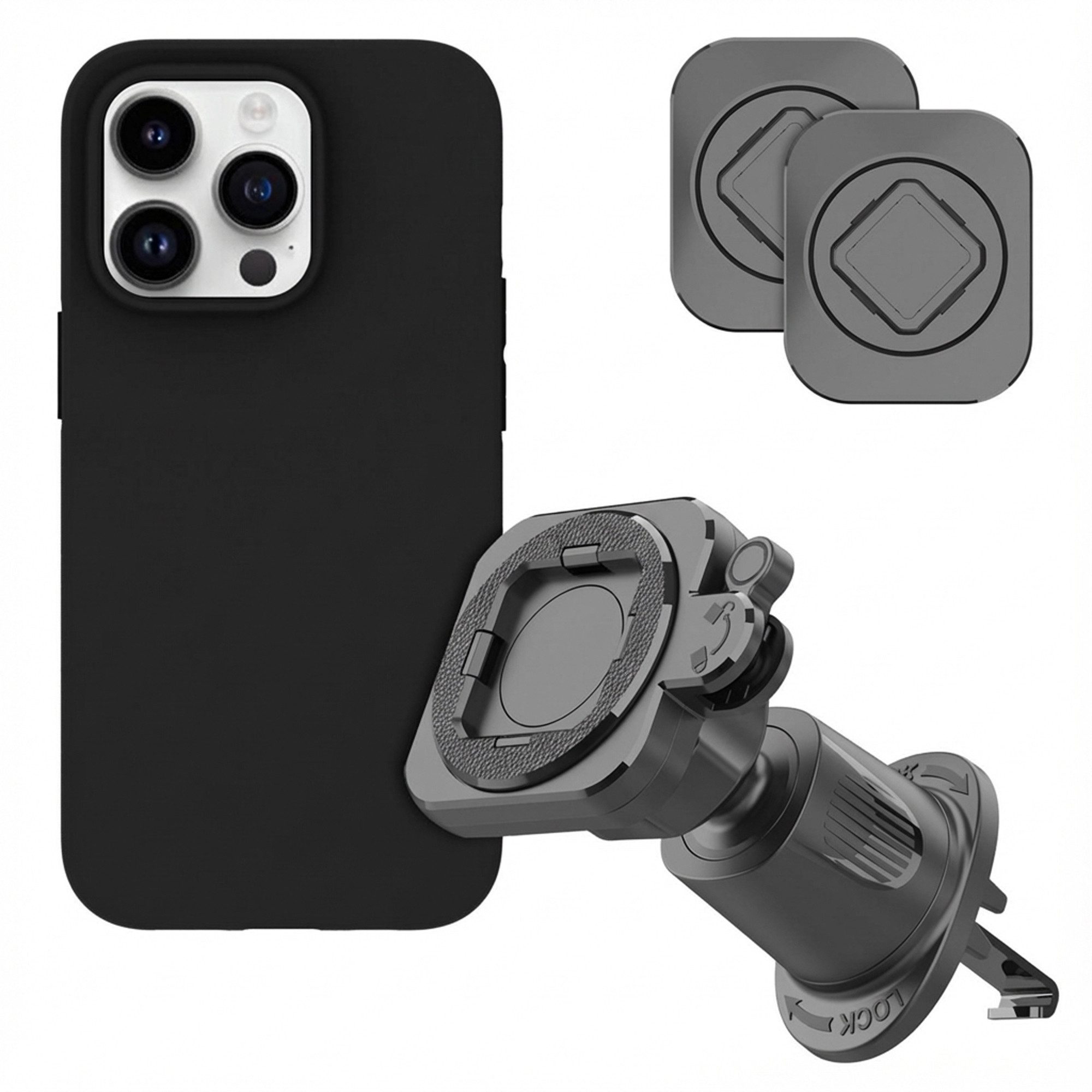 Accezz Handy-Halterung Accezz EasyLock Handyhalterung Auto - Inklusive Hülle für das Apple iP, (1-tlg)