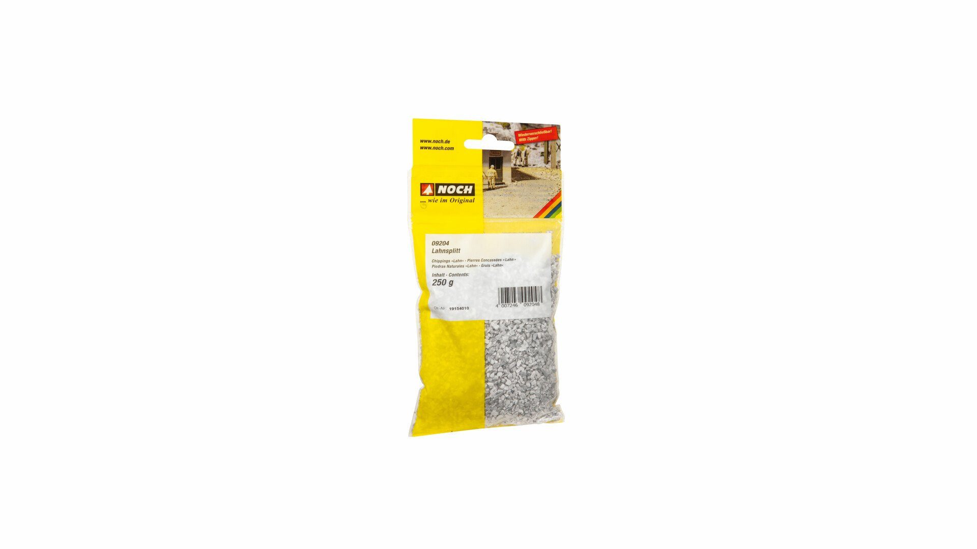 NOCH Modelleisenbahn-Spielunterlage Lahnsplitt, Natursteine Mittel Grautöne 250 g Beut, Steine / Schotter