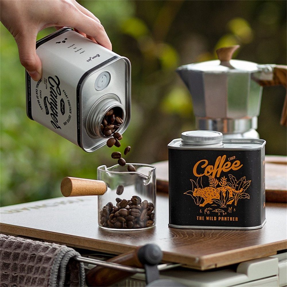 L.Ru UG Kaffeedose Art Dose Kaffeedose Versiegelte für Freien, für Geschenk-Idee Retro im Weiß House Coffee Kaffee-Fans, Kaffeebohnen Camping-Blechdose