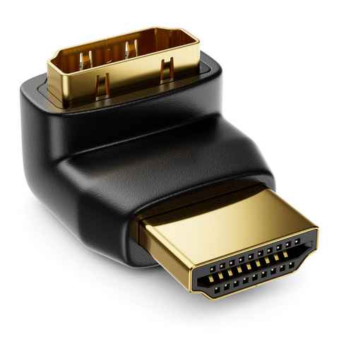 deleyCON deleyCON HDMI Winkel Adapter - 90° Grad gewinkelt - HDMI Stecker zu HDMI-Kabel