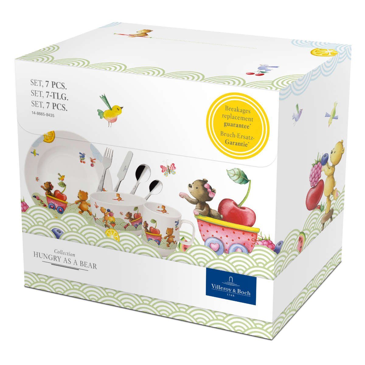 Villeroy & Boch Kindergeschirr-Set Hungry as a Bear, Porzellan, rostfreier Edelstahl 18/10, 7-tlg. – Bild 2 von 5