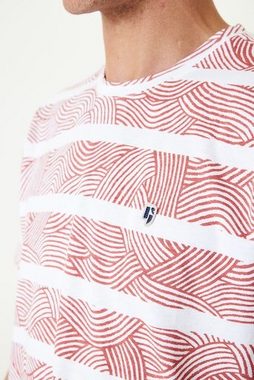 Garcia T-Shirt AOP stripe (1-tlg) Logoprägung an der Brust