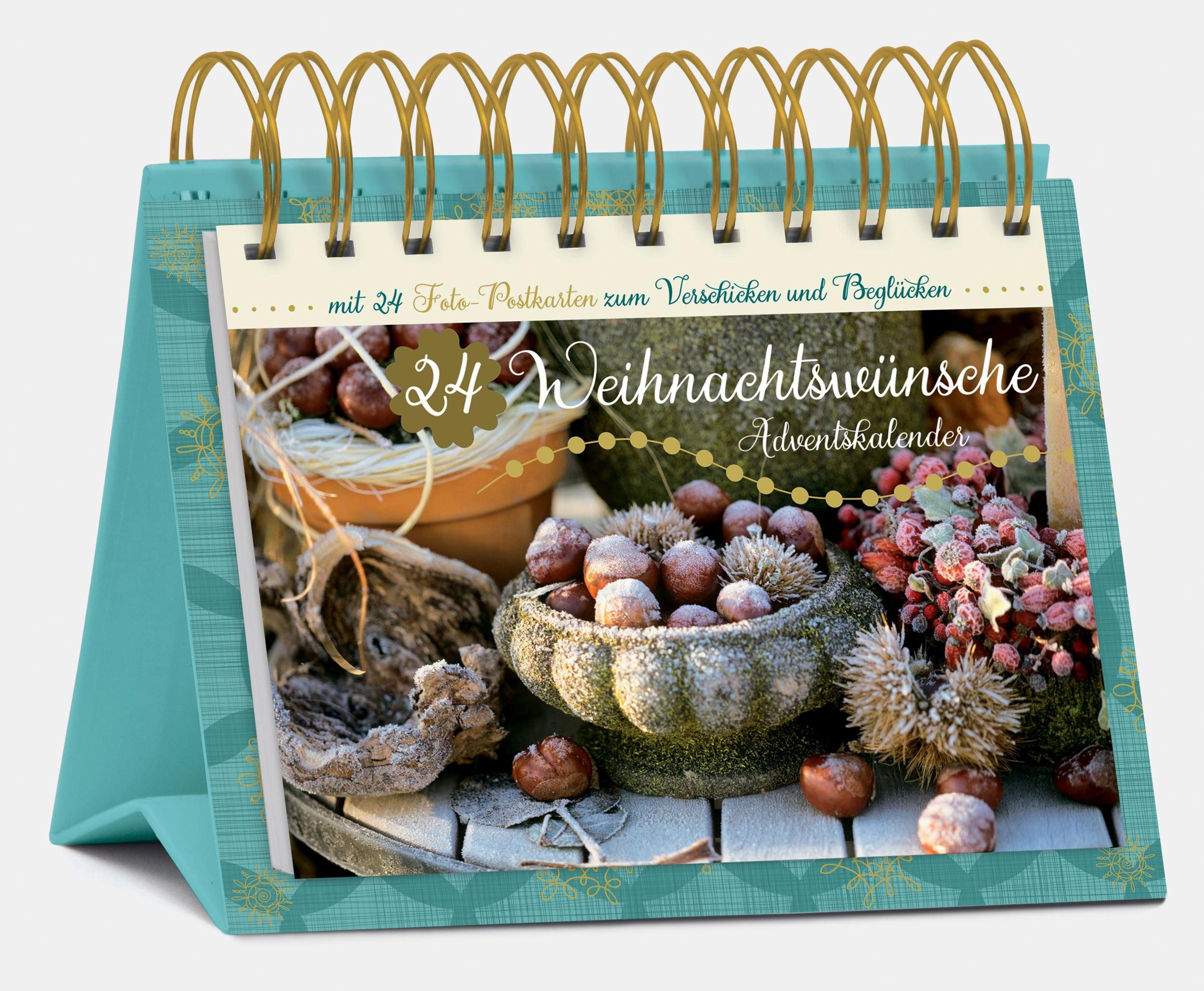 Korsch Verlag Adventskalender 24 Weihnachtswünsche, Tisch-Adventskalender