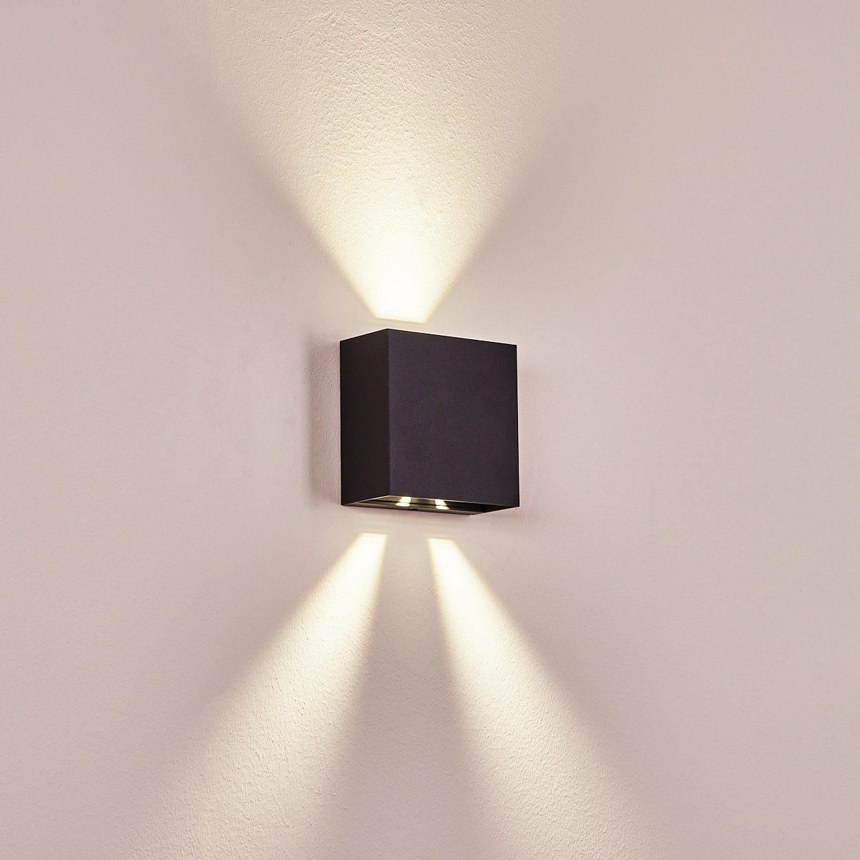 4000 Lichteffekt, LED, Außen-Wandleuchte Außenlampe mit »Meida« Lumen, 400 Metall IP54 aus verstellbaren Schwarz, Kelvin, in Außenmoderne hofstein LED Wandlampe