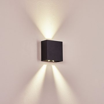 hofstein Außen-Wandleuchte »Meida« LED Außenmoderne Außenlampe aus Metall in Schwarz, 4000 Kelvin, Wandlampe mit verstellbaren Lichteffekt, LED, 400 Lumen, IP54