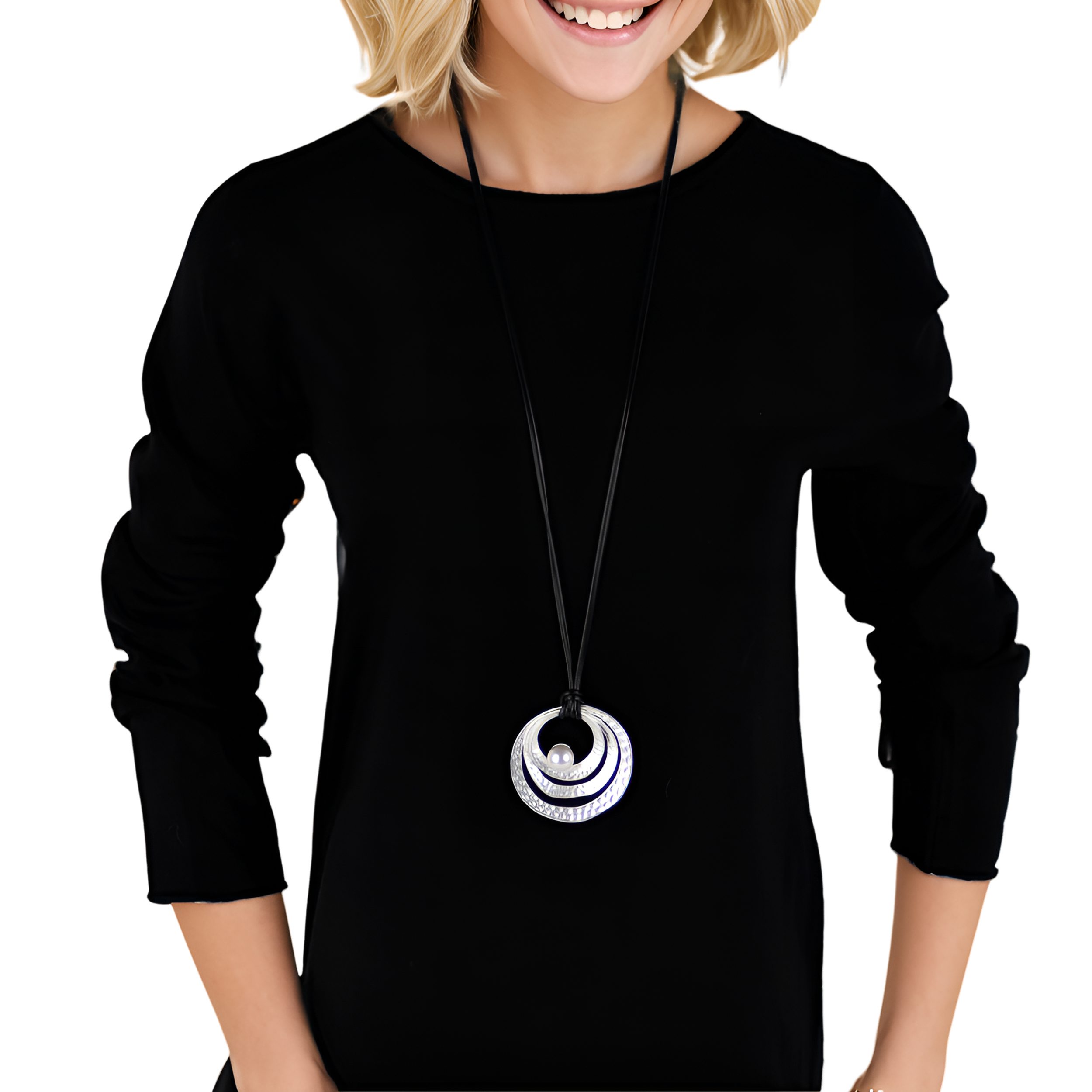 MIRROSI Lange Kette Damen Halskette mit elegantem Anhänger aus Metall ca.90 günstig online kaufen