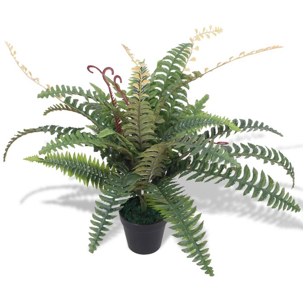Kunstpflanze Künstliche Farnpflanze mit Topf 60 cm Grün