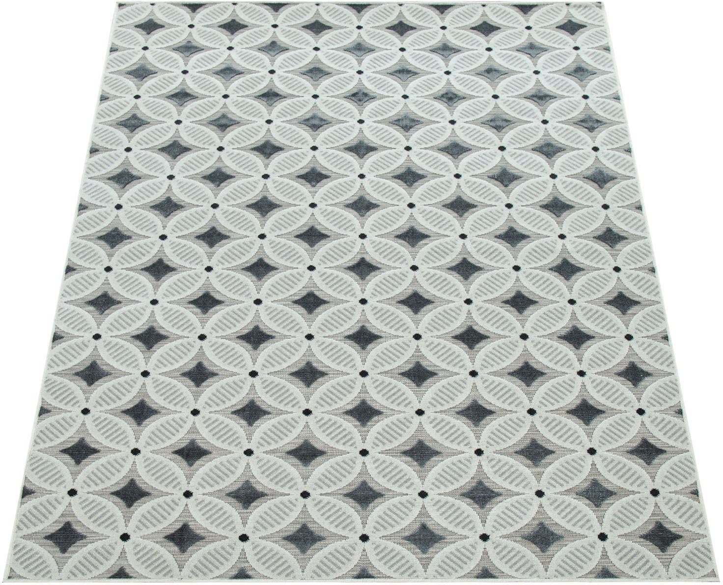 Teppich Charleroi 493, Paco Home, rechteckig, Höhe: 3 mm, 3D-Retro Design, In- und Outdoor geeignet grau